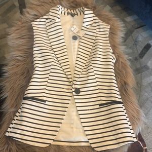 Express striped blazer vest